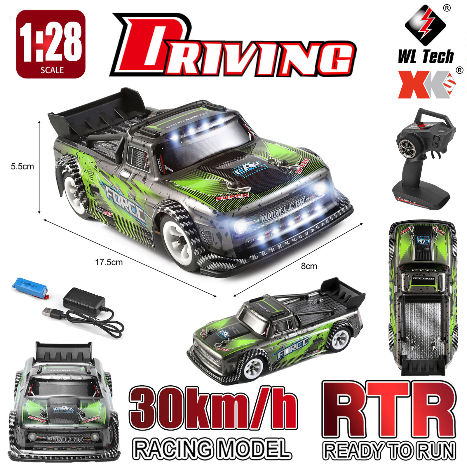 WLtoys 284131 1/28 2.4GHz 4WD RC Racing Car 30KM/H High-Speed Vehicle RTR