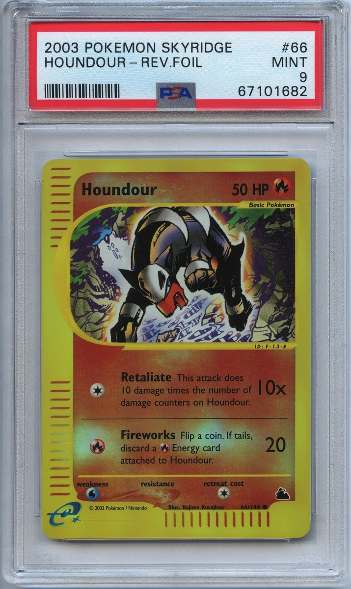 Pokemon PSA 9 Mint Houndour Reverse Holo 66/144 Skyridge | eBay