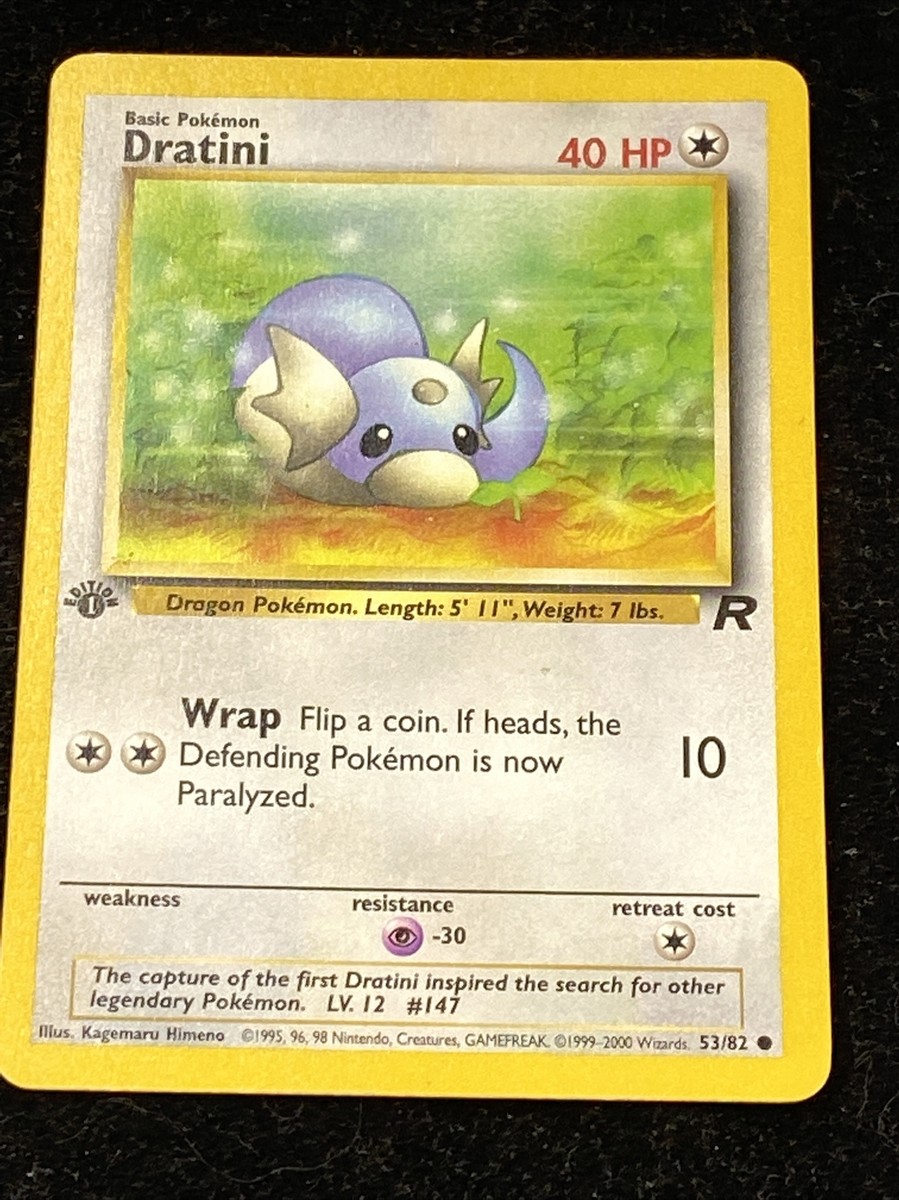 1999 dratini pokemon card value 26/102 - Base Set - Excellent reduce that damage to 10 1st Edition Dratini 53/82 -