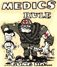 Vintage Ed Roth Decal 1960's Medics Rule Vietnam War era water slide Original