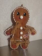 Handcrafted Gingerbread Man Wall / Tree Hanging Decor. Arms  Legs Dangle. Cute 