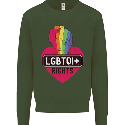 LGBTQI + Rights Gay Pride Awareness LGBT Kids Sweatshirt Sweater - Picture 50 of 97