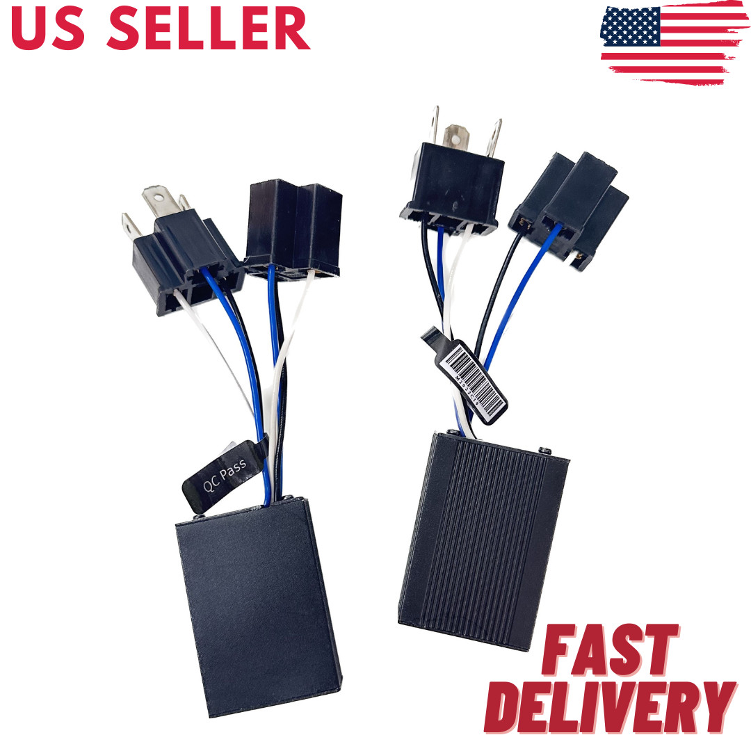 2 PCS H4 9003 LED Headlight Canbus Anti-Flicker Resistor Decoder Error Free US