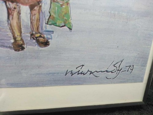 Watercolor painting from the 1979's old popular market, elegant German , Signed - Picture 3 of 4