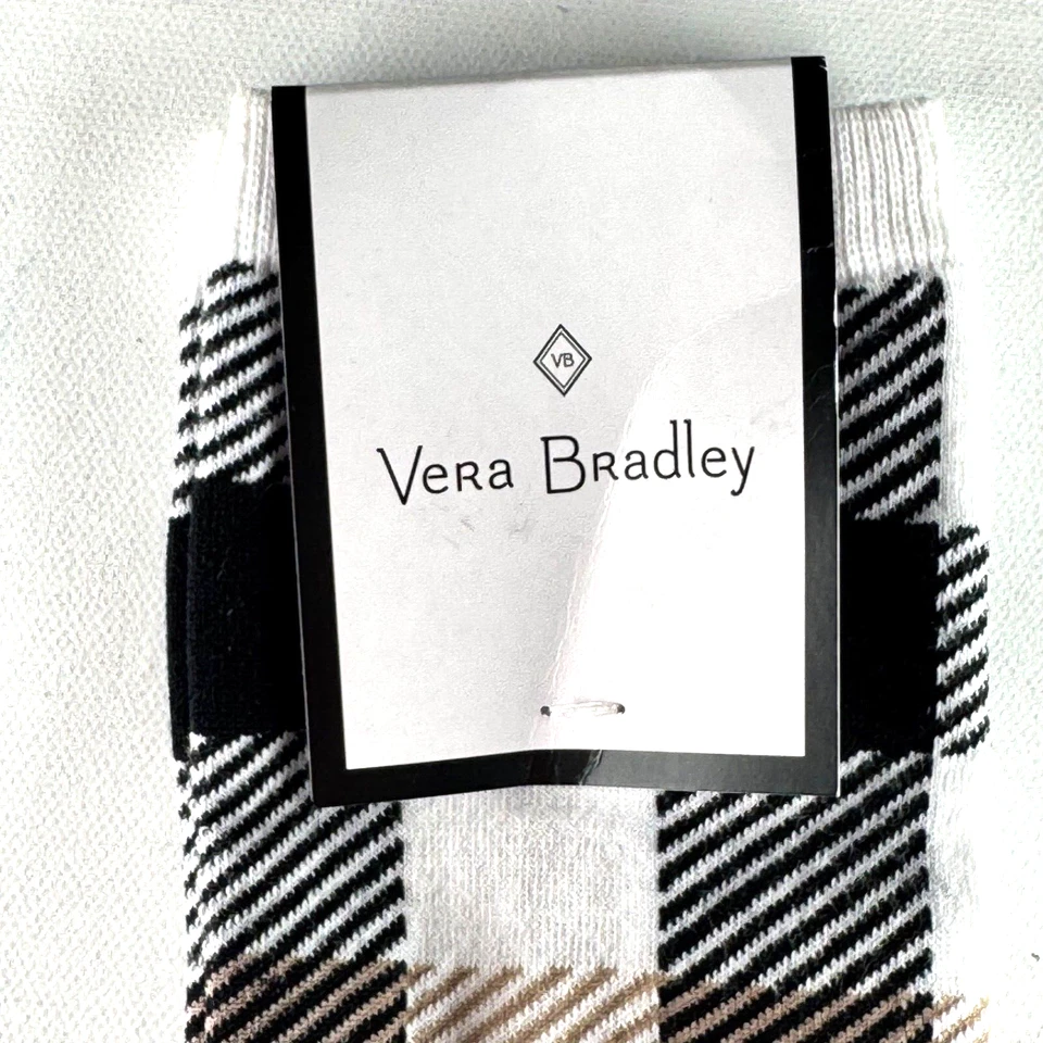 Vera Bradley Mujer Negro/Blanco/Bronceado Perfectamente Cuadros Calcetines Talla 4-10 Foto 2 de 4