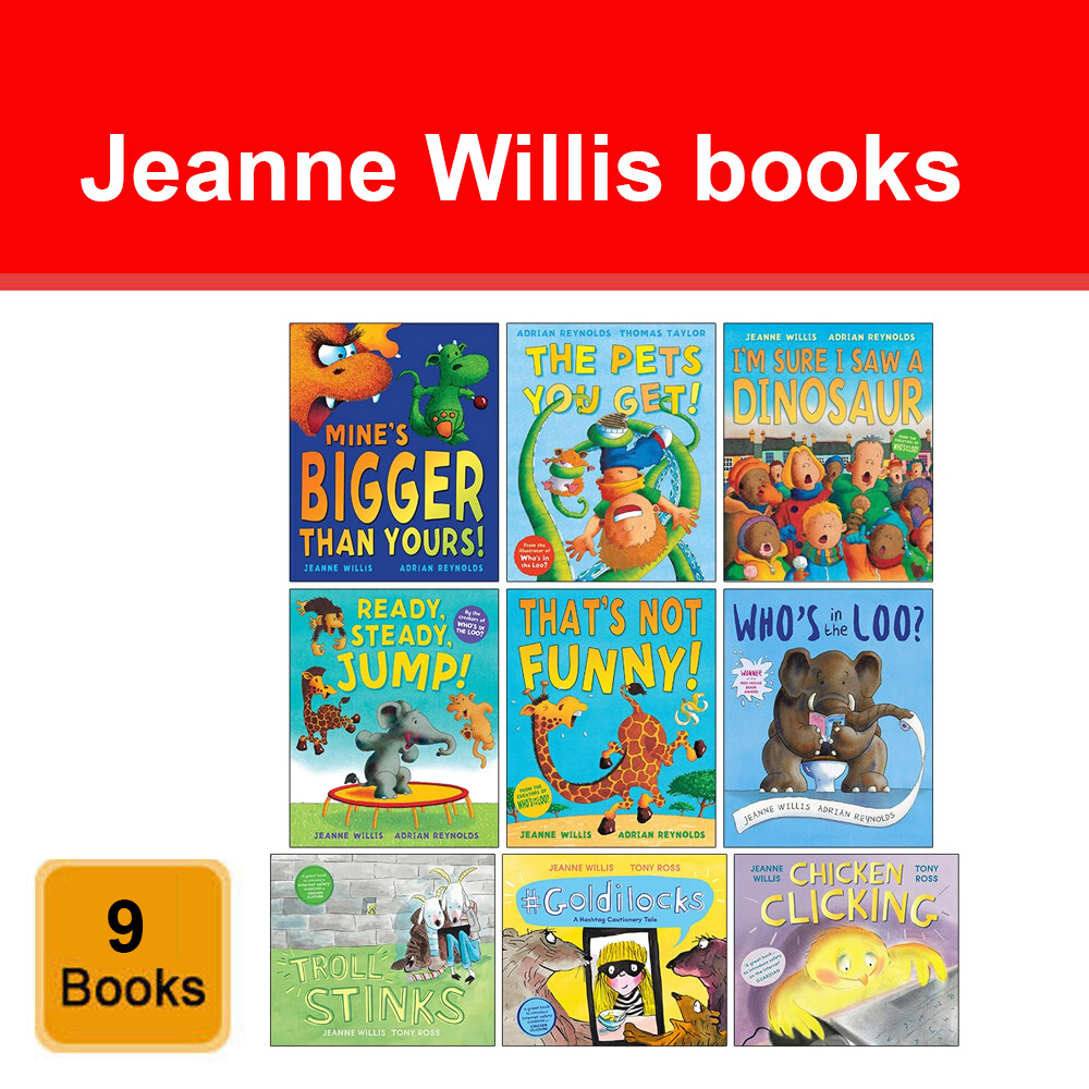 Jeanne Willis 9 Books Collection Set Chicken Clicking, Ready Steady Jump