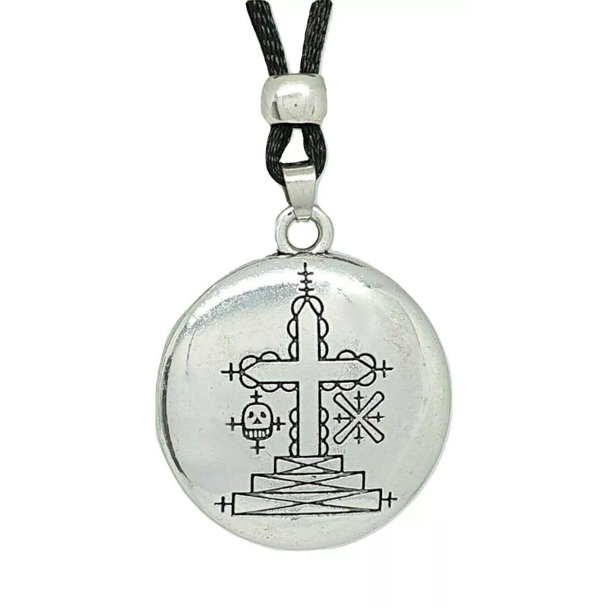 Papa Ghede Necklace Pendant Voodoo Veve Vodou Amulet Talisman 