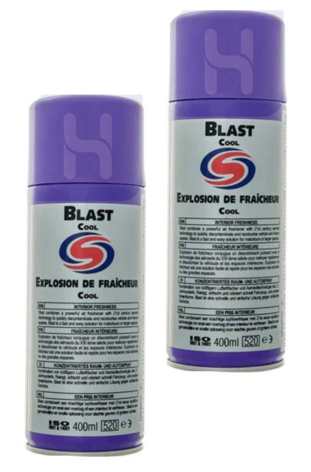 x2 Autosmart Cool Air Blast Air Freshener Can Smelly Odour 4 Bus Car