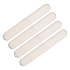 4pcs Traveling Toothbrush Holders Case for Travel Beige 8.07''x1.22''x0.83''