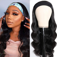 Headband Wig Human Hair Body Wave 16 Inch Glueless None Lace Front Wig Brazilian