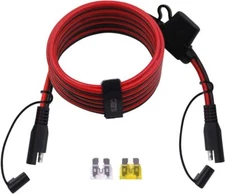 10FT/3.05m 14AWG SAE to Extension Cable Quick Disconnect Wire Black 