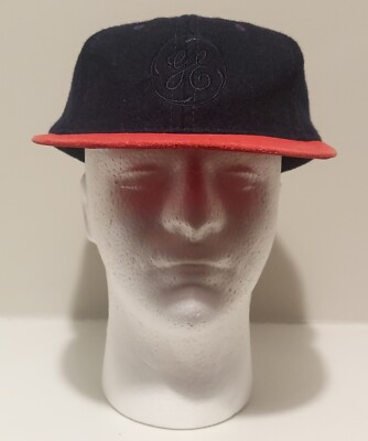 VTG General Electric Wool Suede Leatherback Hat Cap Two Tone Color Made In USA 