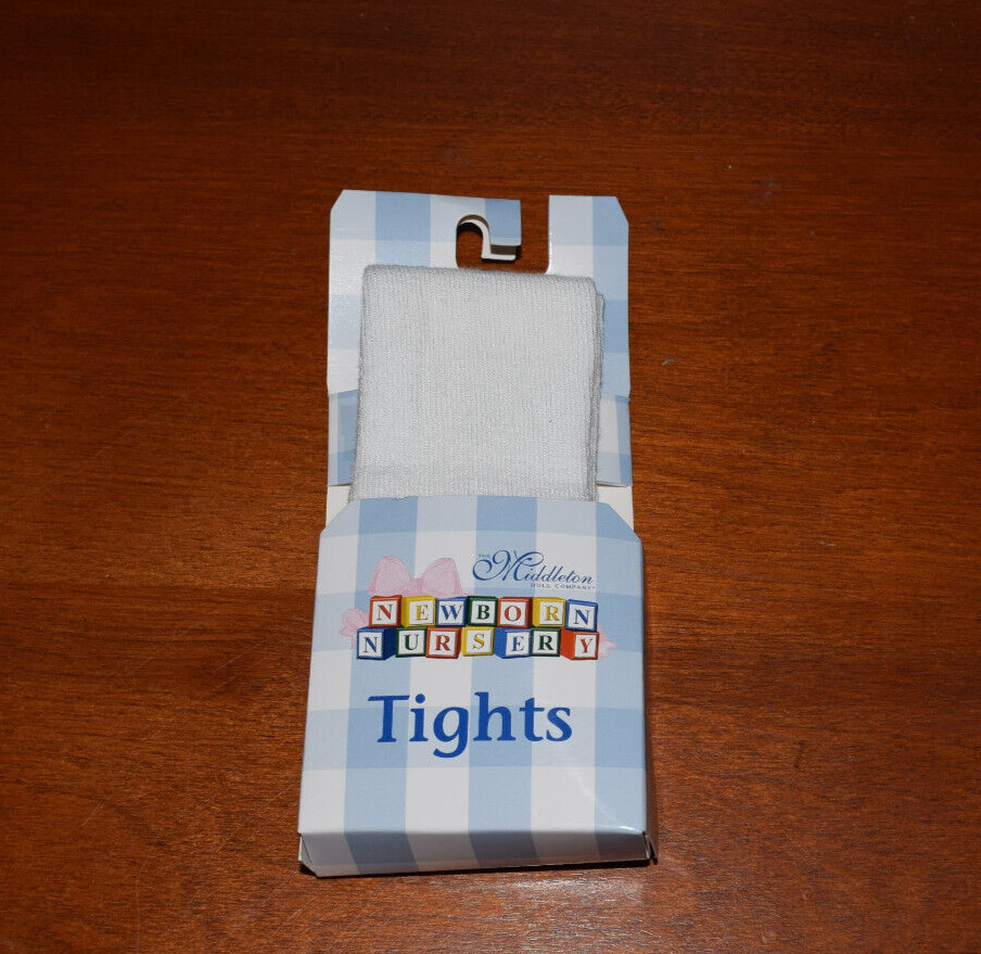 Lee Middleton Dolls Newborn Nursery Tights! 1 Pair! White! Sweet!
