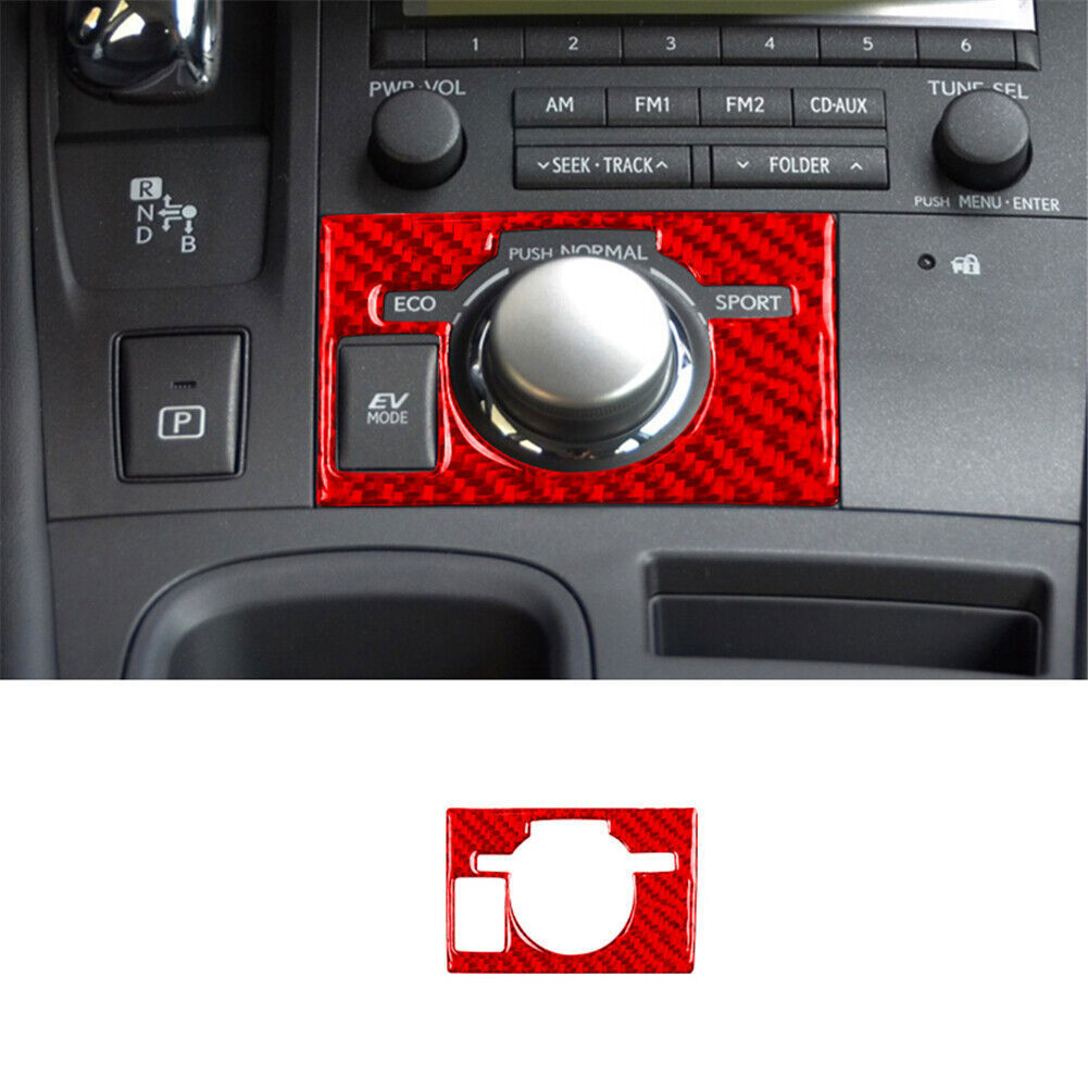 Red Carbon Fiber Center Console Drive Mode Panel Trim For Lexus CT200h ...