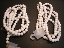 Christmas Holiday Garland Wooden Beads WHITE - 12 feet