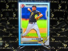 2021 TOPPS BOWMAN DRAFT Po-Yu Chen SKY BLUE PARALLEL SP #499 PIRATES #BD-151
