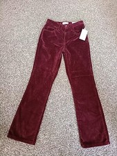 Universal Thread Women's High Rise Ankle Bootcut Corduroy Pants Size 0R Burgundy
