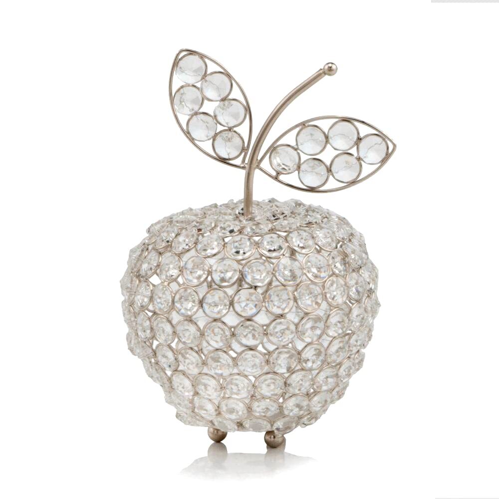 8 Декоративных яблочных скульптур на столешнице из серебра и искусственного хрусталя 8890₽