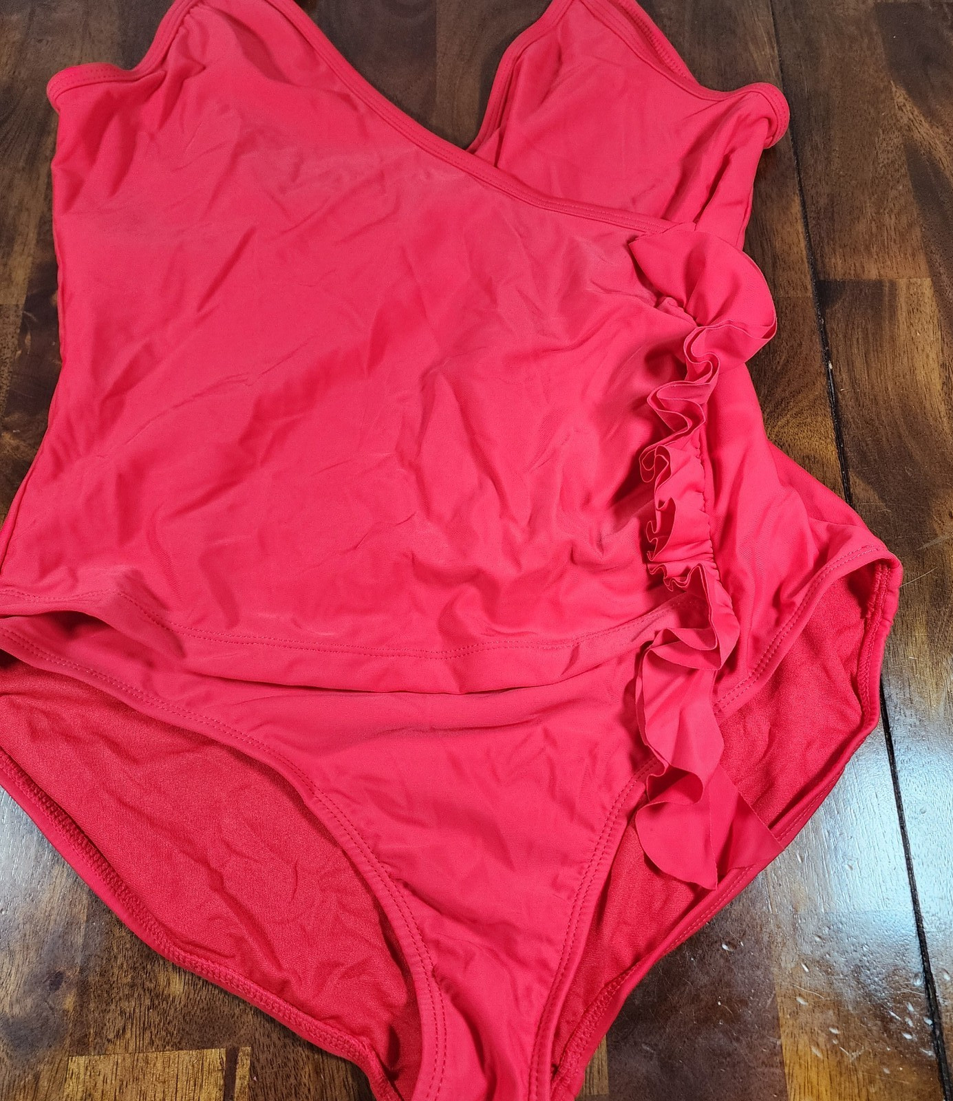 Rachel Roy Solid Ruffle Side One piece Swimsuit R… - image 3