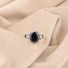 Black Onyx Gemstone 925 Sterling Silver Jewelry Handmade Ring For Wedding Gift