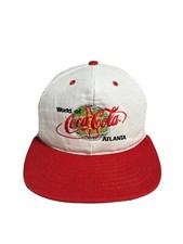 VINTAGE World Of Coca Cola Atlanta SnapBack Hat Coca Cola Headwear Made In USA