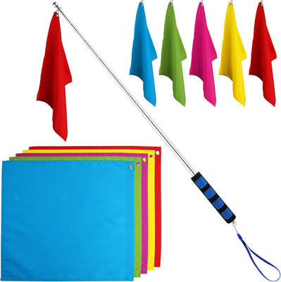 5PCS Horse Training Flags with 63In/1.6M Telescopic Poles (Five Colors)