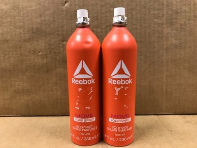 Reebok - Move Your Spirit - Body Mist Spray - Lot Of 2, 8 Ounce Cans