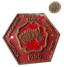 Metal Plaque Steam Rally Lancashire 1980 Traction Club Vintage ra