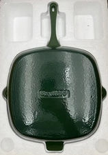 BergHOFF Neo 11" Cast Iron Square Grill Griddle Pan, RARE Dark Green, BRAND NEW!