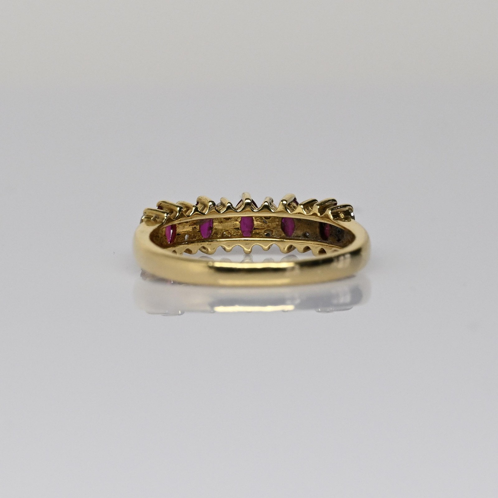 Ruby Marquise Diamond Alternating 18K Yellow Gold… - image 5
