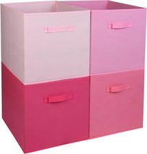 4 Cube Storage Boxes Fabric Box fit IKEA KALLAX 33x38x33cm Foldable Canvas Drona