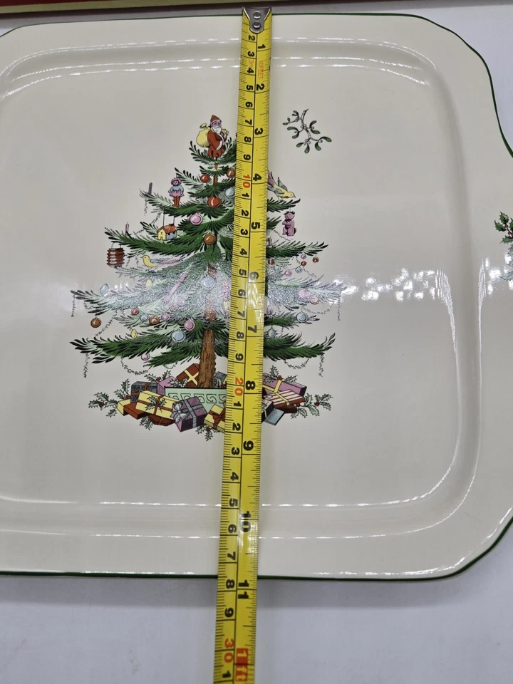 Spode Christmas Tree Sculpted Square Serving Tray 12.5in NEW - Image 4 of 4