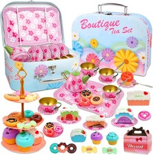 46PCS Tea Party Set for Little Girls - Princess Tea Party SetKids Kitchen Pre...