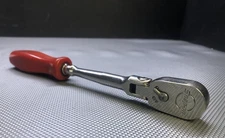 Snap-on THLFD72 1/4" Drive Red Hard Grip Long FlexHead Ratchet [Used]