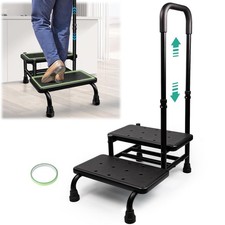 Gyykzz 2 Step Stool with Handle, Height Adjustable Stepping Stool, Step Foot ...