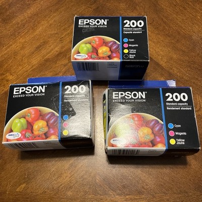 Lot Of 3 Packs Epson 200 Combo Ink Cartridges CMY CMYK  OEM Origin Exp 2026 2027