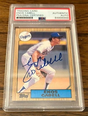 Enos Cabell 1987 Topps #509 Auto Autograph Signed PSA/DNA Dodgers  RARE