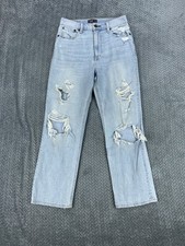 Abercrombie  Fitch Zoe Natural Rise Ankle Straight Distressed Jeans 29/8R 27x25