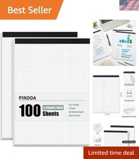 Graph Paper Notebook, 2 Pack, 8.5 x 11 Grid Paper, 4x4 Graph Ruled, 50 Sheets...