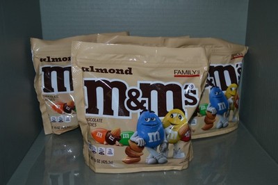 (4) M&M'S Almond Milk Chocolate Candy, 15 oz Family Size Bags, BB 02/2027
