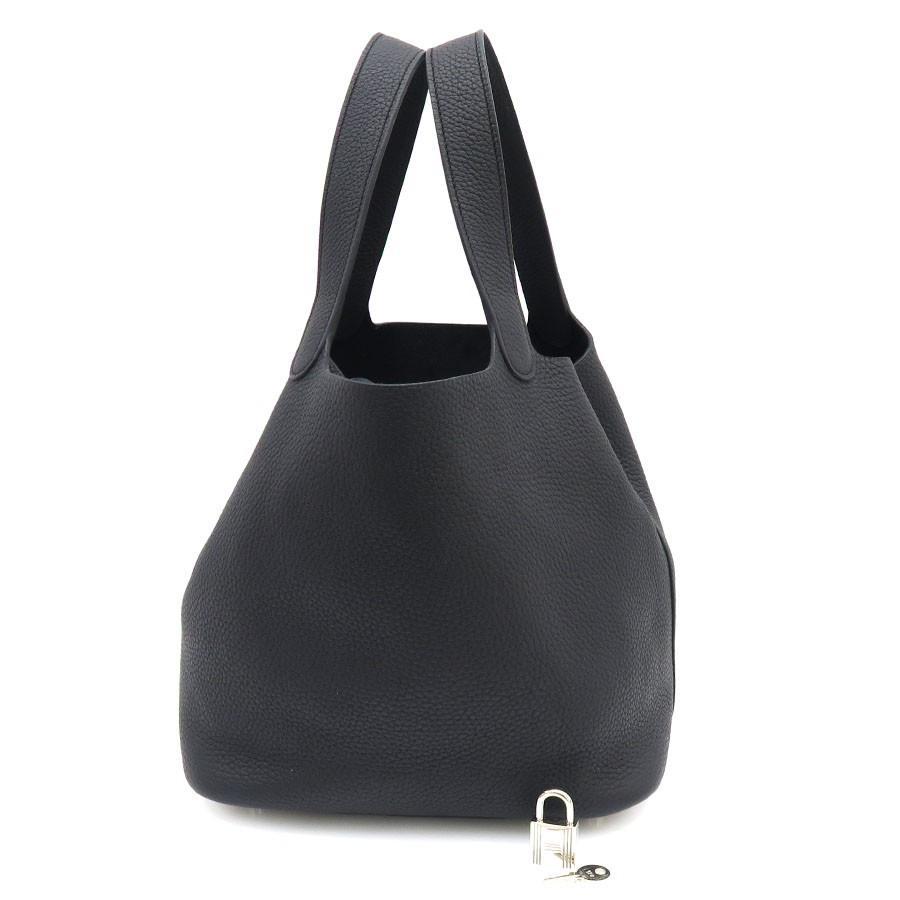 Hermes Picotin Lock MM Taurillon Clemence Black Handbag 2017 A Stamp #SAB14684