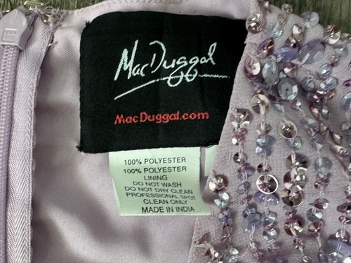 NWT MAC DUGGAL Sequin Long Sleeve Cocktail Sheath Dress Lavender SZ 2 - Picture 12 of 13
