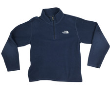 The North Face 1/4 Zip Fleece Pullover Classic Outdoor Blue Logo Boys Large