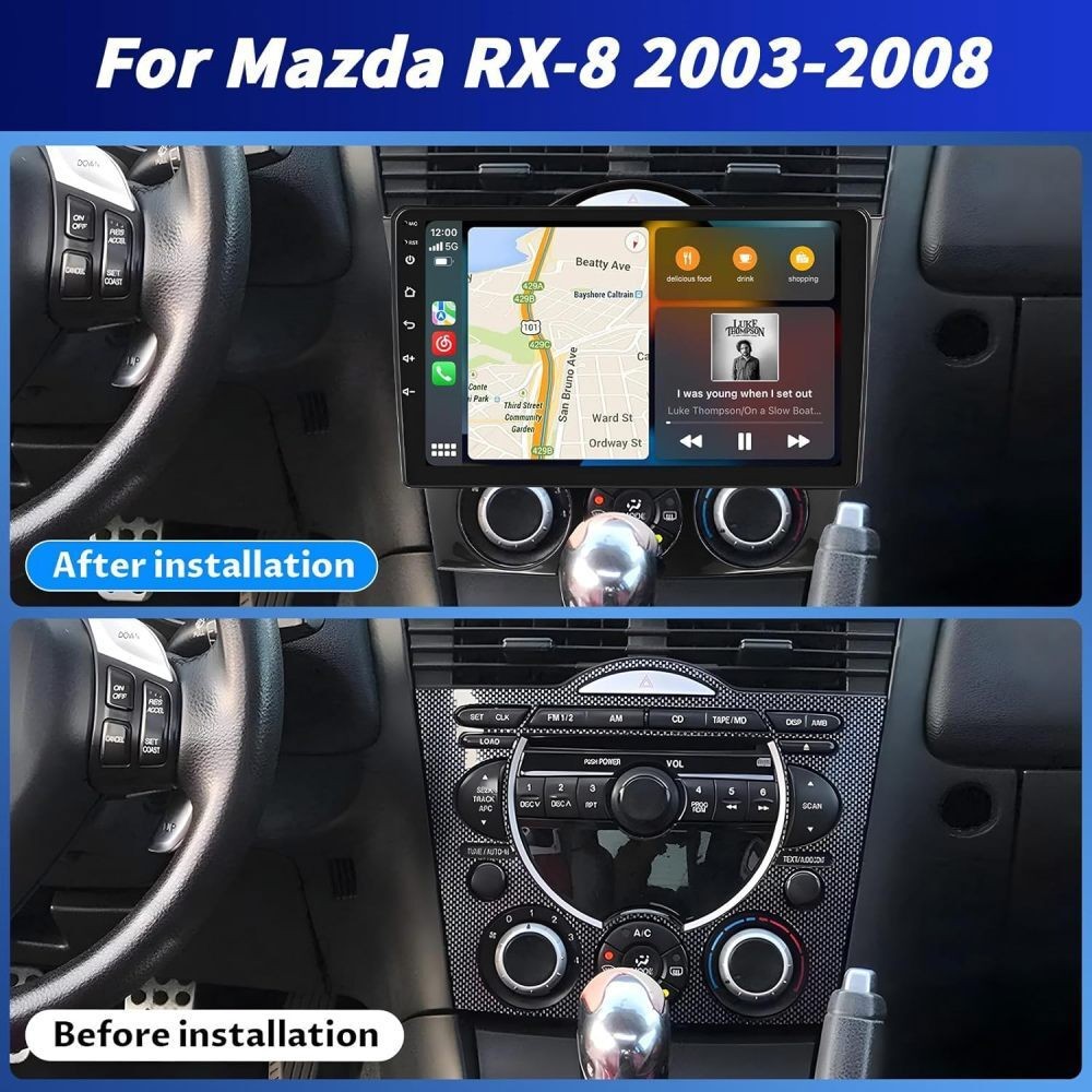 Mazda RX-8 2003-2008 9" Android Auto GPS Navigation 4+64GB WiFi Camera FM Radio