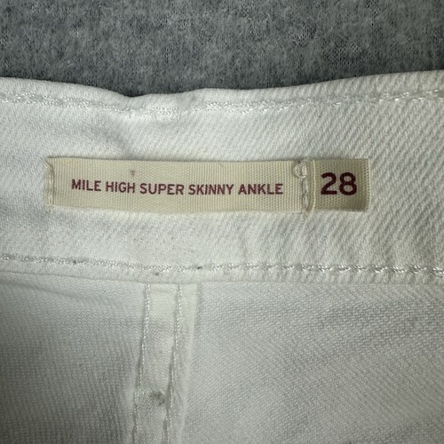 Levi's NWOT Mile High Super Skinny Ankle Women's Denim Jeans Sz 28 White Stretch - Bild 12 von 16