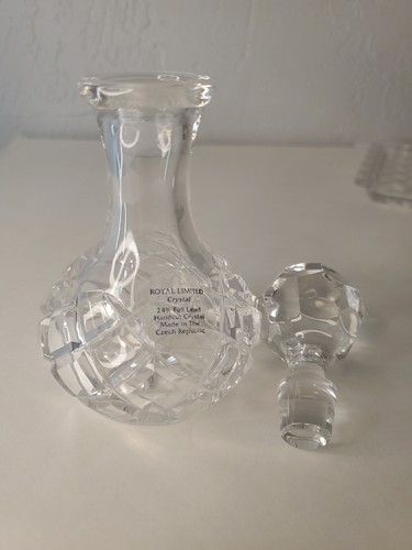 Vintage 1995 Royal Limited 3 Piece 24% Full Lead Crystal Vanity Set - Picture 5 of 6