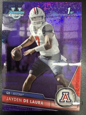 2023 Bowman University Chrome - Jayden De Laura #30 Purple Mini Diamond /399