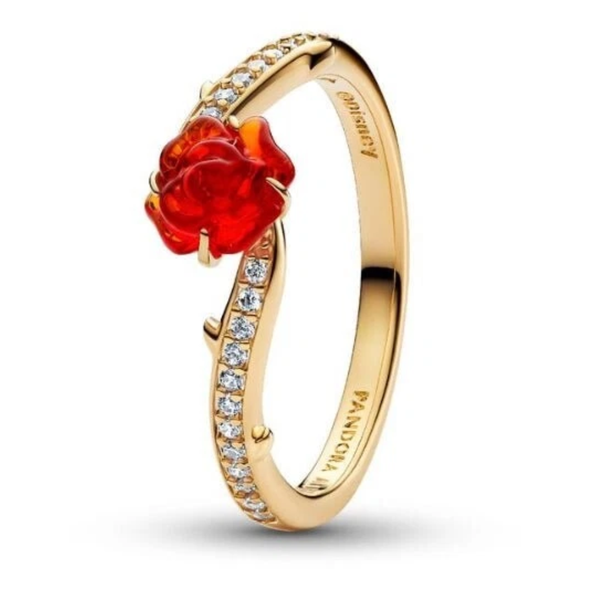 Pandora Ring GrößE 52, Disney Die SchöNe Und Das Biest Verzauberter Rosenring,-image