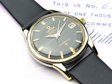 14K/SS Omega Constellation Original GILT Black Cross hair PIE-PAN Dial.SERV ICED 17
