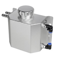 Coolant Reservoir Tank 1l Aluminum Radiator Overflow Tank Silver Universal... Coolant Reservoir Tank 1l Aluminum Radiator Overflow Tank Silver Universal...